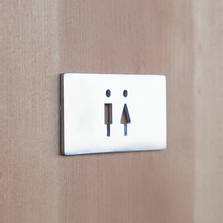 TOILET SIGN / シンプルで視認性の高いトイレサインプレート / ステンレス , ブラス（真鍮）