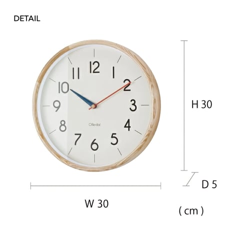 Flot / 電波時計 / 掛け時計 / 北欧シンプル モダン ミッドセンチュリー / サイズ : W30 x H30 x D5 cm / INTERFORM