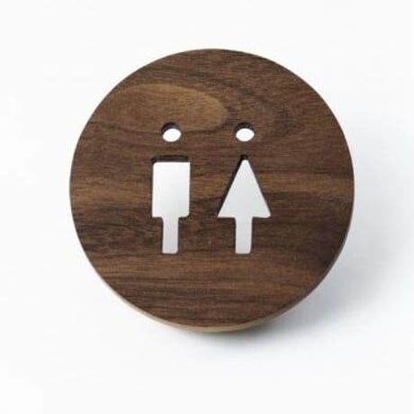ウォルナット材のウッドサイン / MAN , WOMAN , TOILET / ウォルナット  HOMESTEAD / ハウスパーツ / 木製サイン
