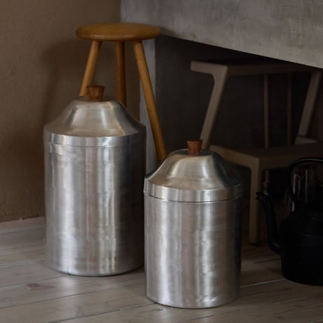 Aluminum canister 02 / S , Lサイズ / 使い込むほどに愛着が湧く大きなキャニスター / キッチン収納 /  重ねて収納