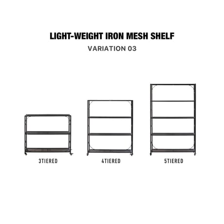 LIGHT-WEIGHT IRON MESH SHELF / ライトウェイトアイアンメッシュシェルフ 5TIERED / 5段シェルフ / インダストリアル