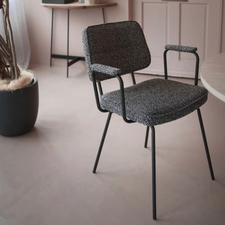 GRAY ARM CHAIR / スタイリッシュなデザイン性と快適性を備えたダイニングチェア / アームチェア / GRAY , DARK GRAY