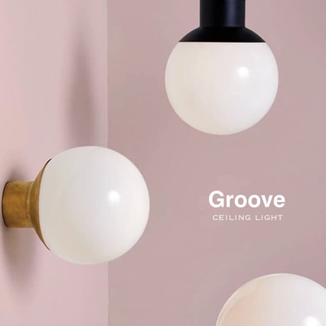 シックな佇まいガラスボールの直付けできるシーリングランプ / 北欧 シンプル / ARTWORK STUDIO / Groove-ceiling light / 電球なし