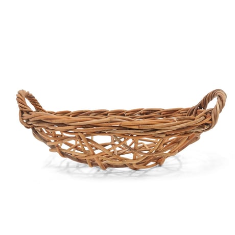 NEST LOW basket" by ARORAG / ラフに編まれた巣のような浅型バスケット / ラタンかご