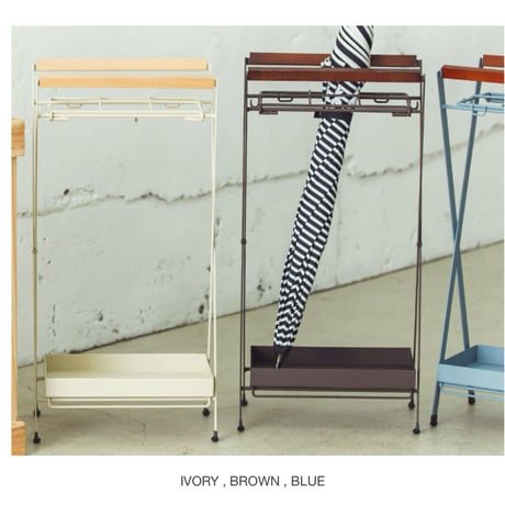 アイアン アンブレラスタンド  / IVORY , BLUE , BROWN / 折り畳み可能 / 傘立て アイアン スクエア / 一人暮らし / 二人暮らし