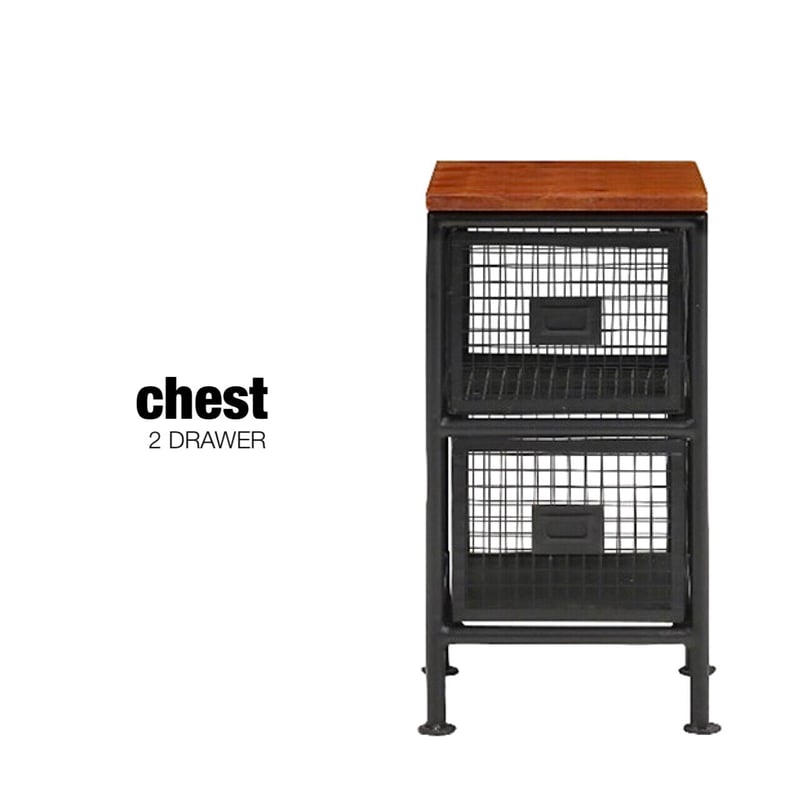 アイアンチェスト IRON×WOOD 無骨なアイアンチェスト / CHEST BLACK / 6杯 H800mm