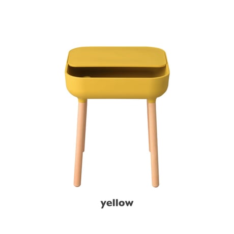 ナチュラルなテイストのサイドテーブル / white , yellow , gray / ソファサイド / ベッドサイド ナイトテーブル / コンパクトテーブル / 樹脂製 天然木 ビーチ材