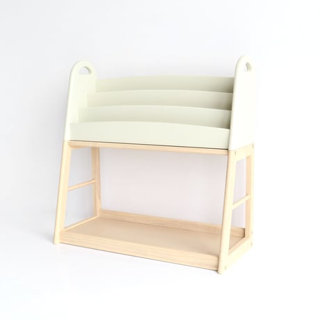 ナチュラルで丸いフォルムが可愛い絵本のラック / Picture Book Rack / ラック / マガジンラック / サイズ W700xD320xH700mm / ILR-3684IV