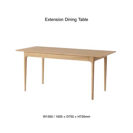 Extension Dining Table / MARCHEF / スマートなデザインと機能性も備えた家具 / サイズ : 1350mm - 1600mm / ダイニングテーブル