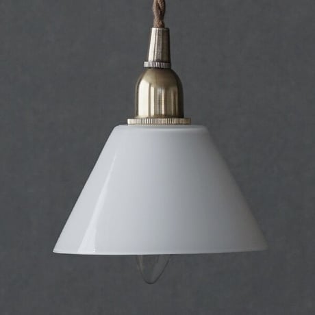 コニック ペンダントライト / ミニガラスシェード クリア + 真鍮灯具60cm シーリングカバー付き  ［E17 / 白熱電球60W / LED電球9Wまで。※電球なし