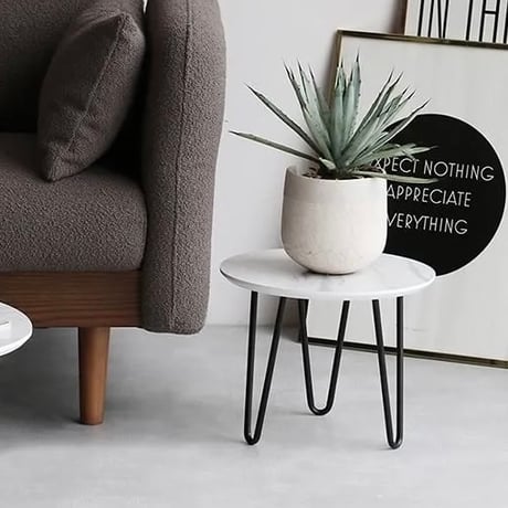 NEST TABLE / white / インテリアをおしゃれに引き立てこなれた空間を演出してくれる大理石柄のネストテーブル