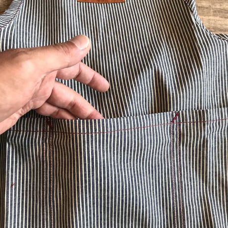 EMエプロン / DENIM  / HICKORY STRIPE / ショート丈エプロン / LENGTH 63cm /kitchen, camp