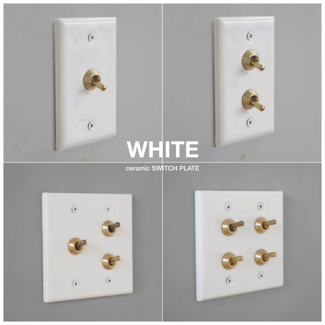 WHITE CERAMIC SWITCH / セラミック製 /トグルスイッチ / 1スイッチ - 4スイッチ / セラミックプレート トグルスイッチ