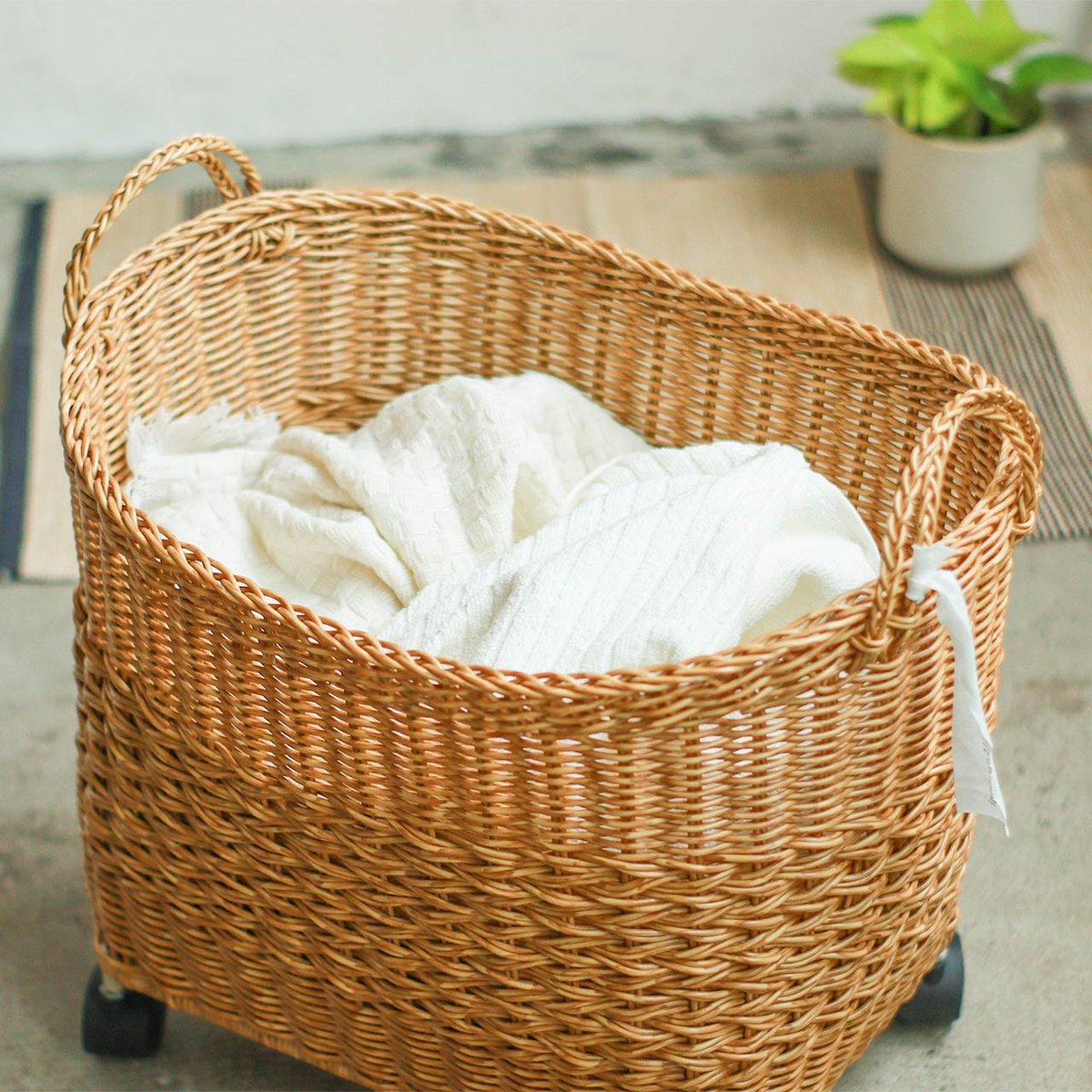 CASTER BASKET / M , Lサイズ / かご編みのナチュラルなスタイリングの
