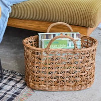 RATTAN HANDLE BASKET LOOP / 見せる収納としても美しくナチュラルな素材感のラタンバスケット / リビング収納 / バスケット