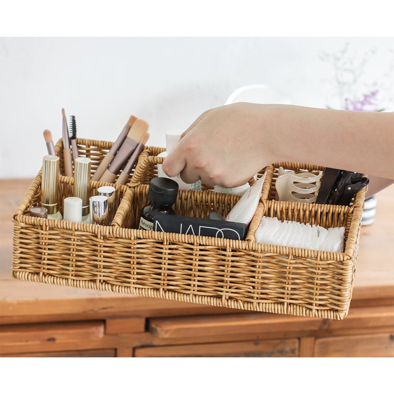 HANDLE BOX / かご編みのナチュラルなデザインの小物収納ボックス