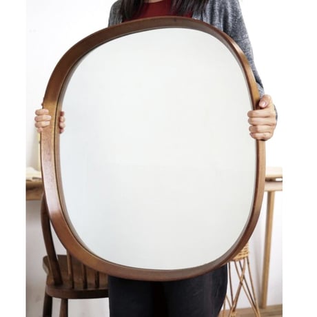 AXCIS.INC / kurve mirror / クルベエリップス / ウォールミラー サイズ : 約w650×d45×h650mm / ビーチ材