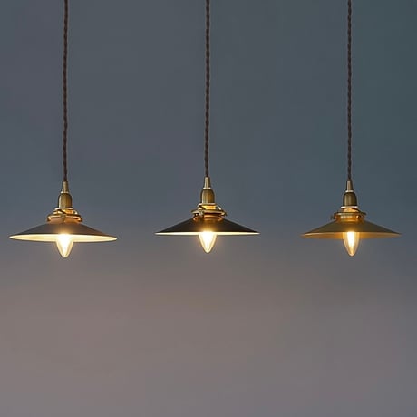 IRON SHADE PLATT × E17 BRASS PENDANT LIGHT / 100cm / シーリングカバー付 / GRAY , BLACK , BRASS /タイプA