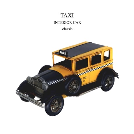 INTERIOR CAR ［ taxi  / BLACK&YELLOW ］ブリキオブジェカー インテリア