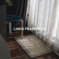 Olika LINEN FRAME RUG / 50×70cm / GRAY , YELLOW , BROWN / 玄関マット / ラグマット