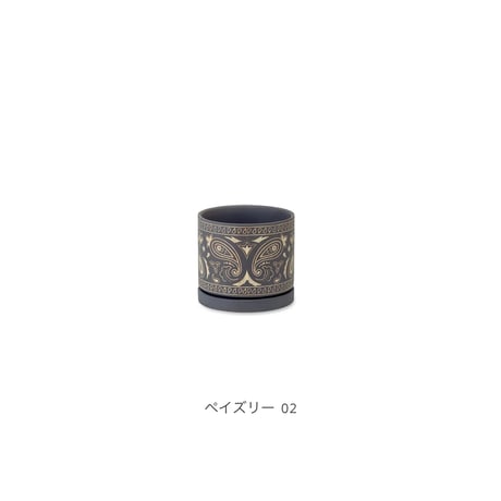NATIVE CERAMIC POT 03 / マットな質感に繊細で美しい柄を施したパターンポット / NATIVE , PAISLEY , TRIBAL