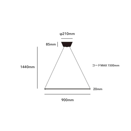 Vision 90 LED-pendant light / WHITE , BLACK / 90cm , 120cm