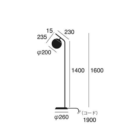 Bliss floor lamp 2 / フロアランプ /  E26 40W タッチスイッチ 3段階点灯切替 / 照明  / AW-0630 / ARTWORK  STUDIO