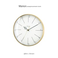 sweepmovement clock MANON / 上品なゴールドカラーがモダンな印象を与えるウォールクロック