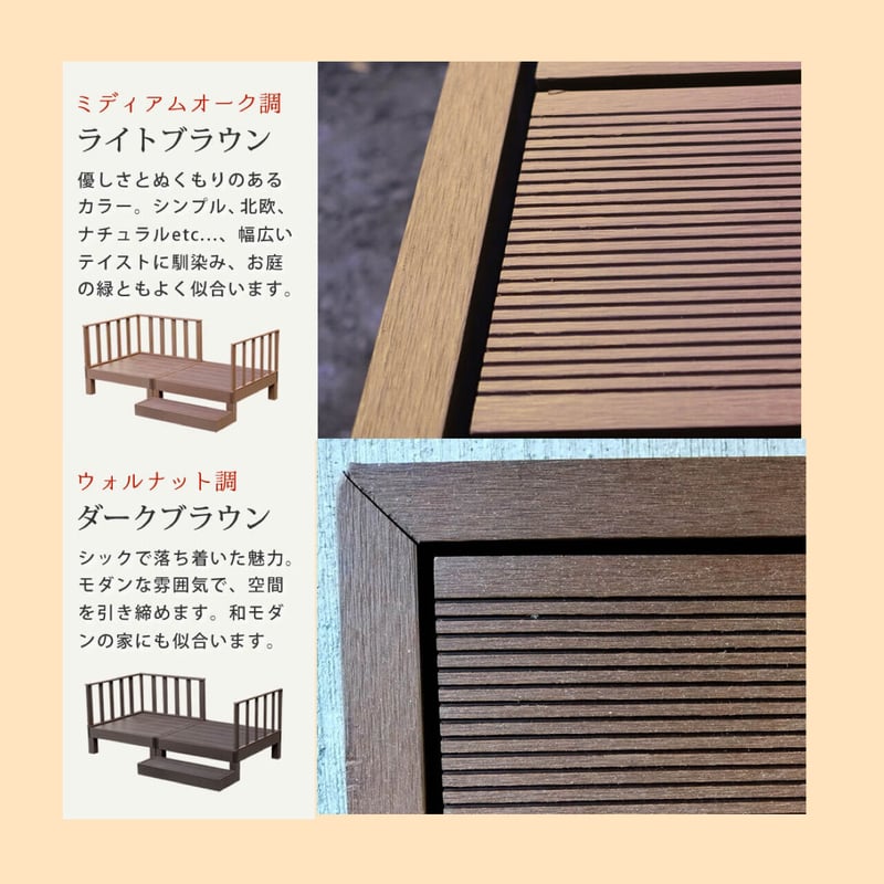 人工木ウッドデッキ　WPC素材　人工木デッキ　6点セット　ダークブラウン 人工木ウッドデッキ WPC素材 人工木デッキ 6点セット ダークブラウン