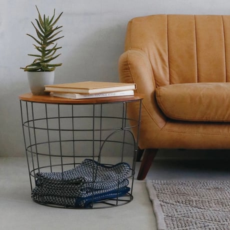 IRON × WOOD basket TABLE / ペットの隠れ家にもなるアイアンのバスケット テーブル