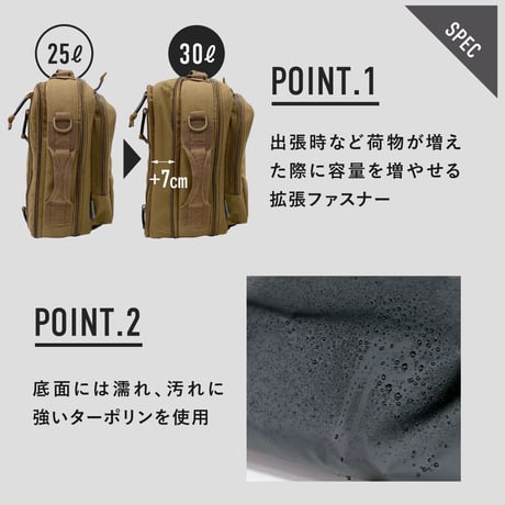4WAY CARRY-ON BACKPACK / ショルダーバッグ - バッグパック - ハンドバッグ - キャリーオン / WOLF BROWN , BLACK