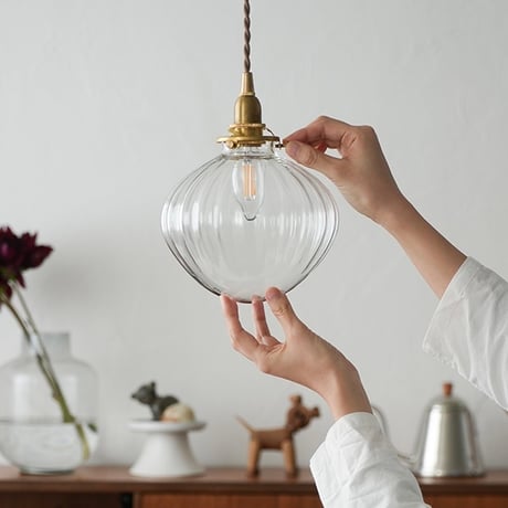 FRUCT PENDANT LIGHT L / ガラスシェード + 真鍮灯具 / 30cm , 60cm , 100cm , 150cm / E17 シーリングカバー付 / AXCIS ※電球なし