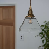 ガラスシェード + ペンダントライト灯具 100cmセット / 電球無し / ダイニング照明 リビング照明 キッチン照明 / シンプル モダン ビンテージインテリア  / ポリゴン