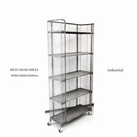EXPANDED METAL HIGH SHELF / ワゴンラック /ディスプレイ / 可動式  / 5段シェルフ サイズ : W950×H2000×D390mm / 37kg