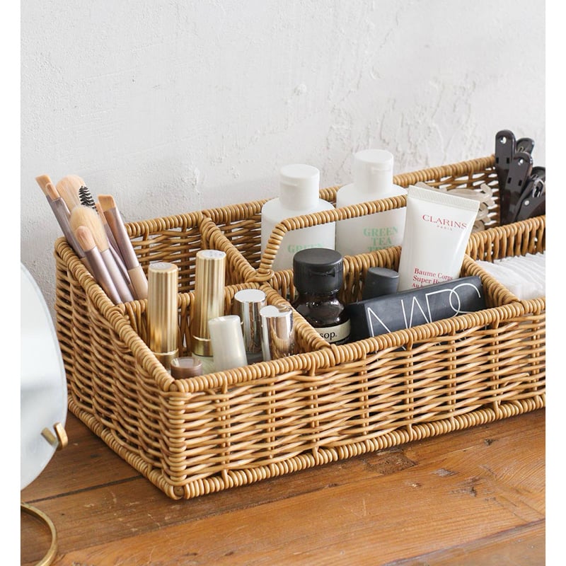 HANDLE BOX / かご編みのナチュラルなデザインの小物収納ボックス