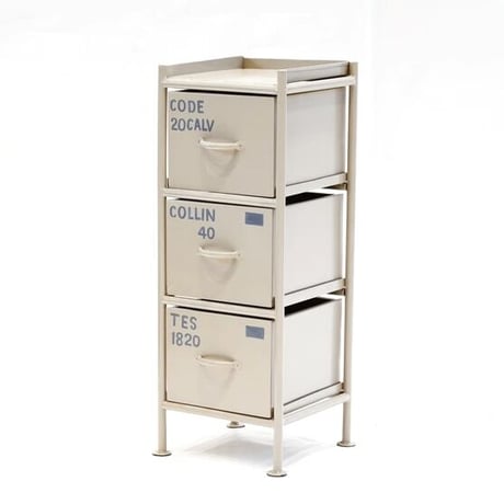 ドロワーチェスト / IRON CHEST  / 3杯 / BEIGE , BLACK / サイズ : W300×D320×H800mm