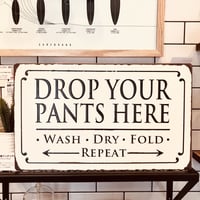 ウォールプレート / ここにパンツを投げ込んでください！ インテリアプレート / IRON / DROP YOUR PANTS HERE!!