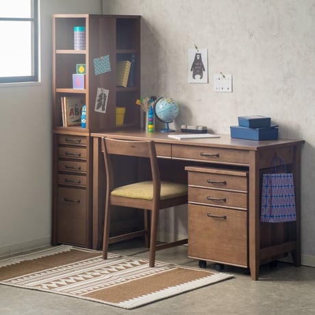 WOOD DESK 100 / 120 / 落ち着いた雰囲気の木製デスク / ラバーウッド