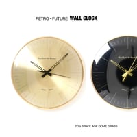 RETRO-FUTURE WALL CLOCK / 美しいドームガラスの掛け時計 / GOLD , BLACK / スイープムーブメント