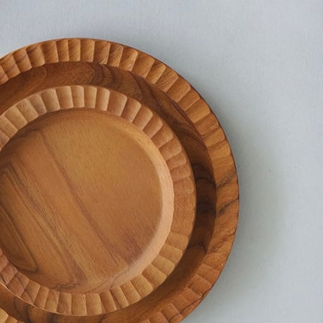 Teak wood tray / チーク材 / ディスプレイ /ラウンド S , M / オーバル / Sサイズ , Mサイズ