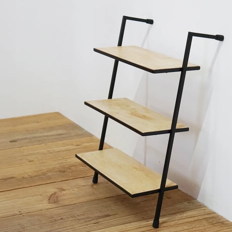 IRON + WOOD WALL shelf / アイアンのフレームで構成されたスタイリッシュな壁掛けシェルフ / 3段 , 5段 / ナチュラルモダン
