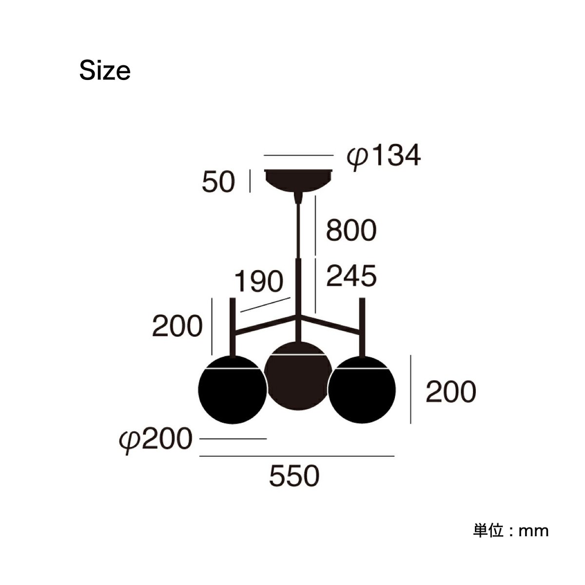 Bliss-pendant 3 / ブリスペンダント3 / 3灯 E26 60W 乳白ガラス