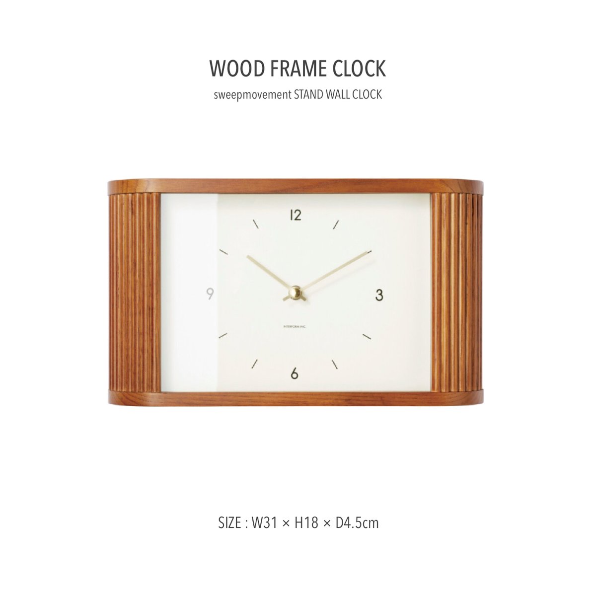 WOOD FRAME CLOCK / 上品な華やかさを備えたシックな佇まいの置き掛け