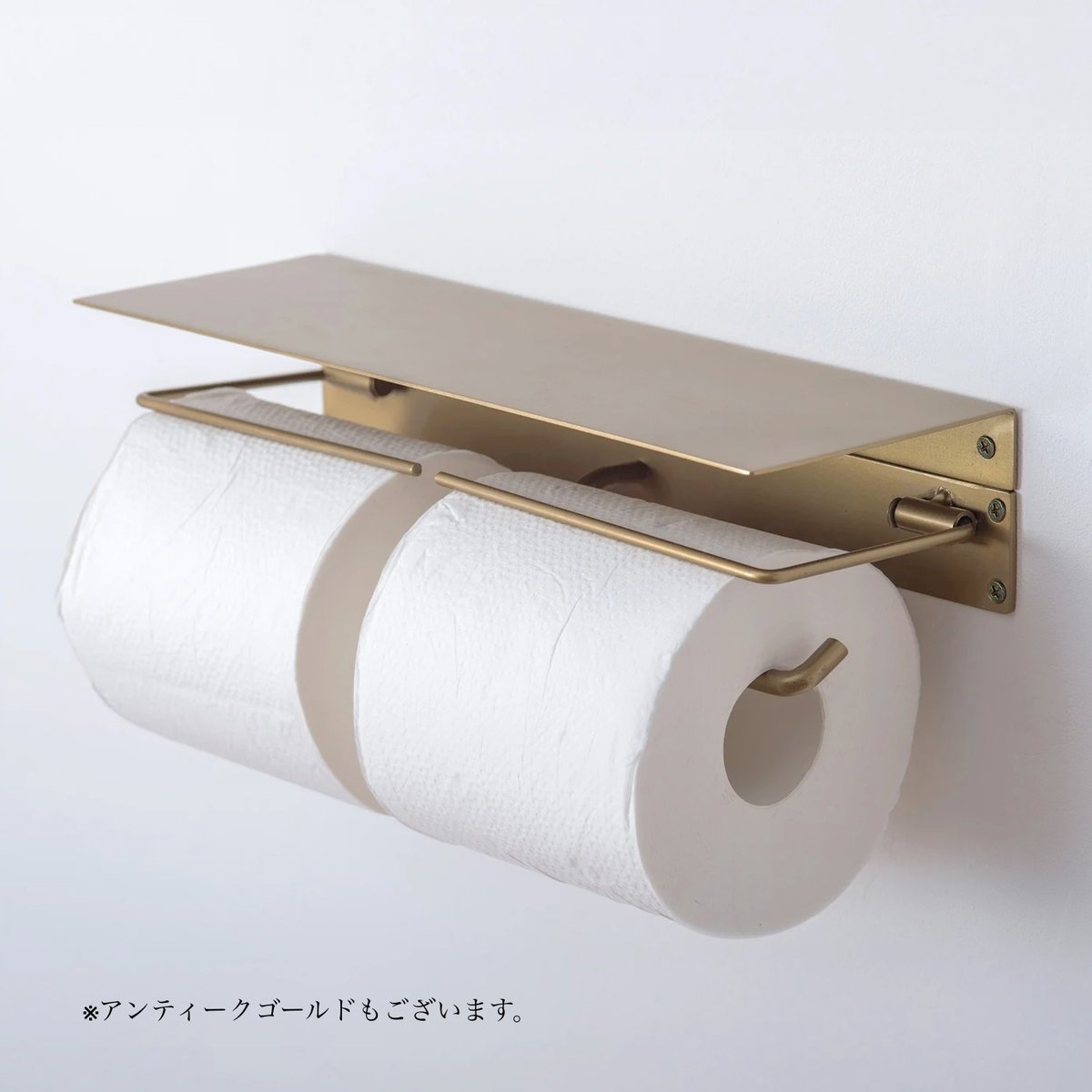 IRON stylish TOILET PAPER HOLDER W + SHELF L /