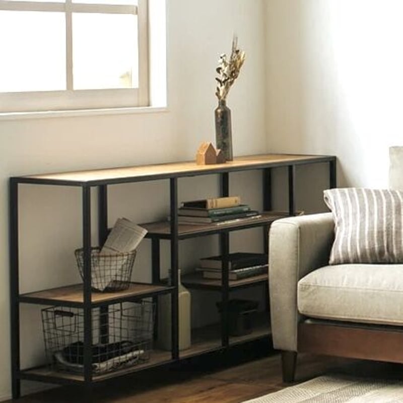IRON + WOOD ローシェルフ / マンゴー材 W1500×D350×H760mm IRON + WOOD ローシェルフ / マンゴー材 W1500×D350×H760mm