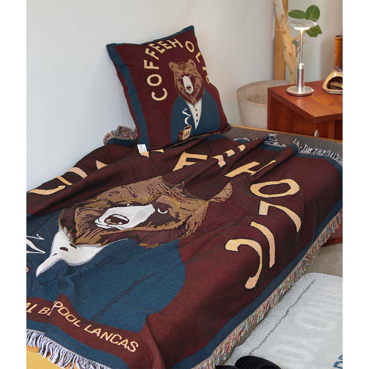 i'm not entirely here ジャガード ラグ ブランケット i´m not