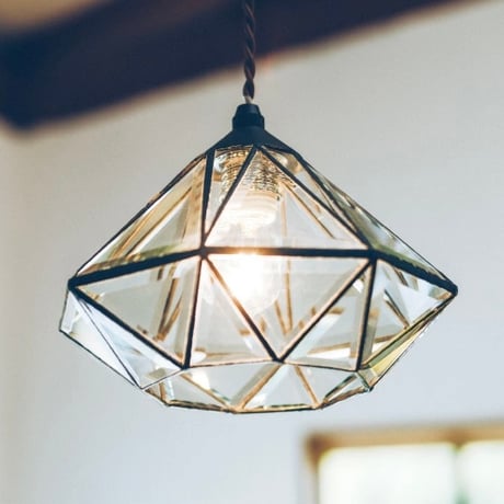 GRASS PENDANT LIGHT /  奥行きのある光の反射がエレガントな趣を放つガラス照明 / E17 LED電球