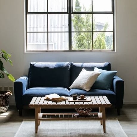 FABRIC SOFA /  ソファ / GRAY / NAVY /  KHAKI  / タモ材 / 帆布生地  / 2人掛けソファ / W1790×D860×H820mm SH420mm
