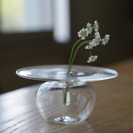 GRASS VASE INCENSE 'N' FLOWER / インセンスホルダーとフラワーベース。ふたつの役割を持つアイテムガラスベース / Clear , Green , Gray , Umber