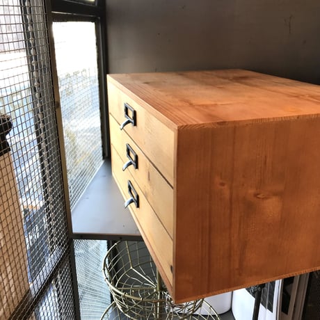 WOOD CHEST A4  / ウッド3段引出し / W36xD26.5xH19cm  / A4レターケース ウッド
